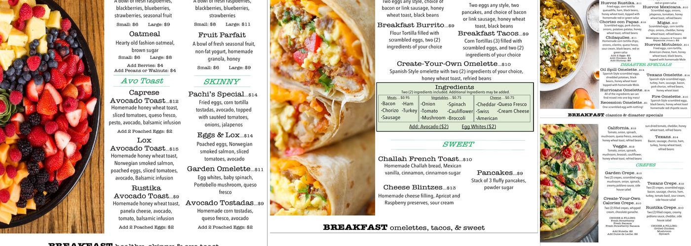 Rustika Cafe and Bakery: Friendswood Menu