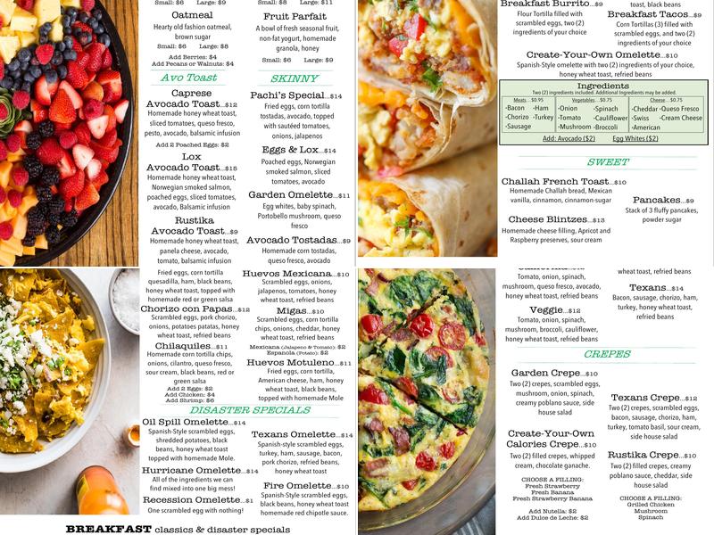 Rustika Cafe and Bakery: Friendswood Menu