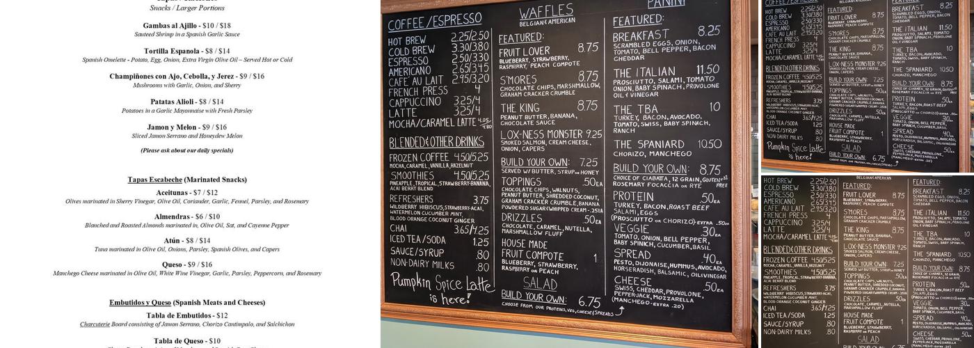 Colley Cafe & Tapas Bar Menu