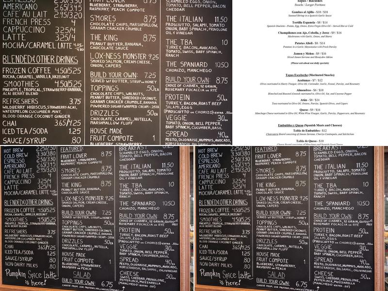 Colley Cafe & Tapas Bar Menu