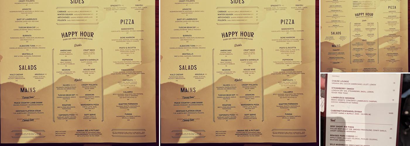 Bufala Edgemont Menu