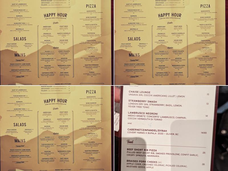 Bufala Edgemont Menu