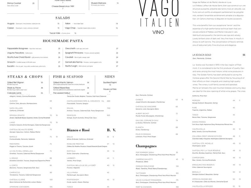 Vago Menu