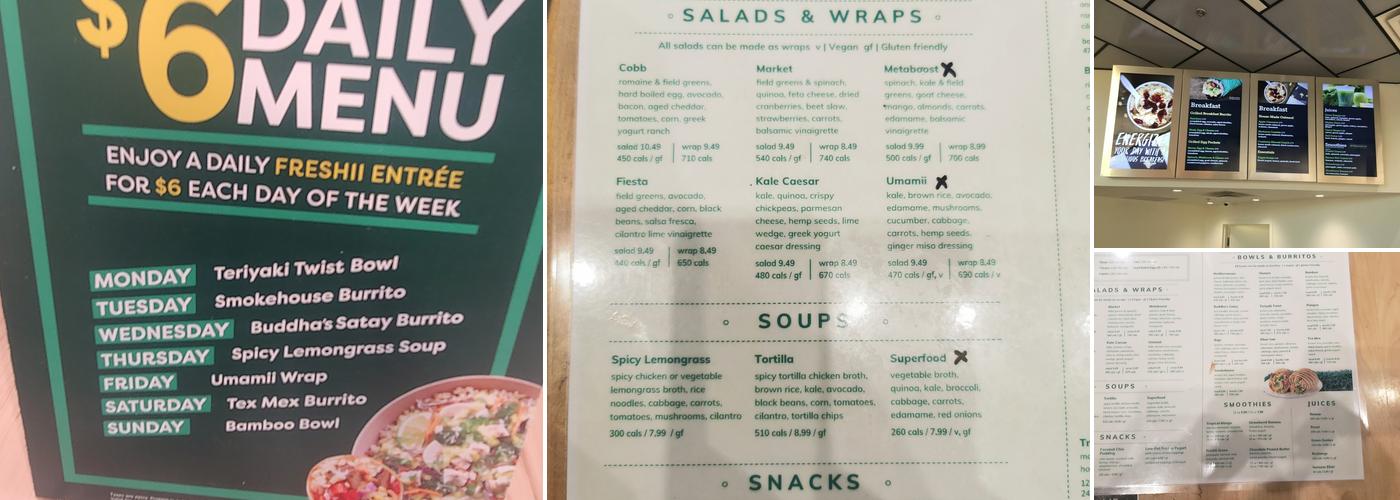 Freshii Menu