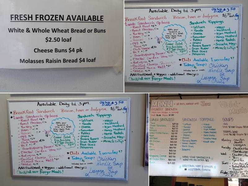 Violet Mae's bakery Menu