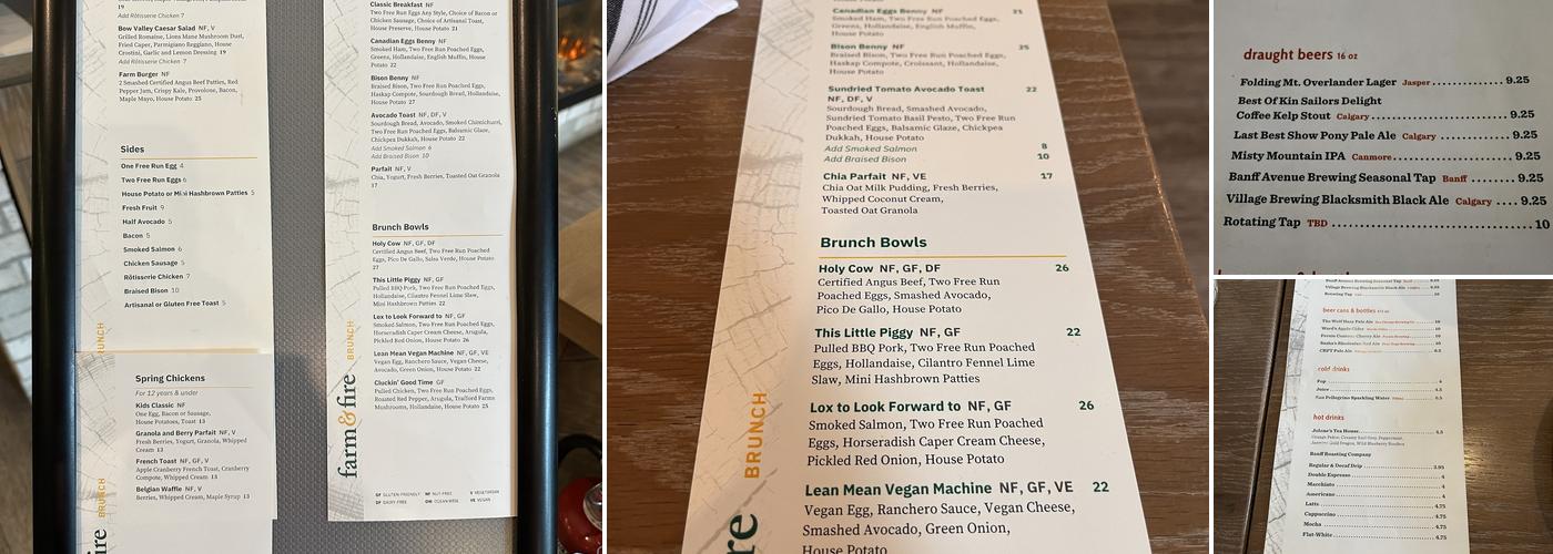 Farm & Fire Menu
