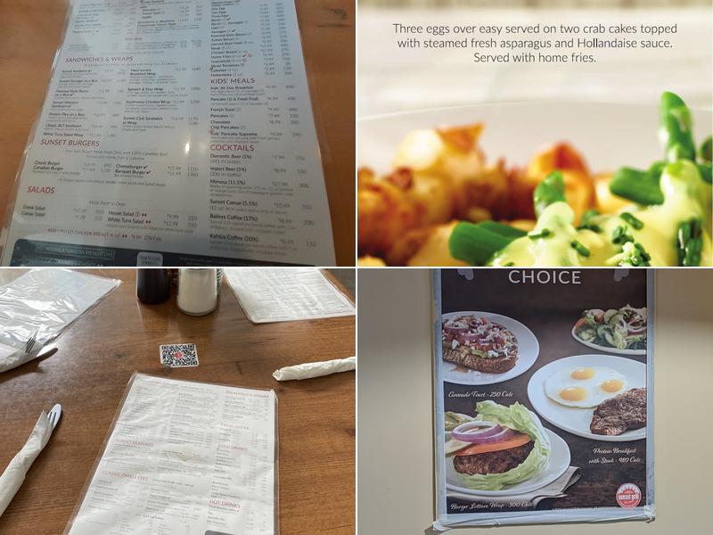 Sunset Grill Menu