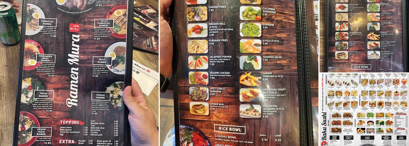 RAMEN MURA Menu