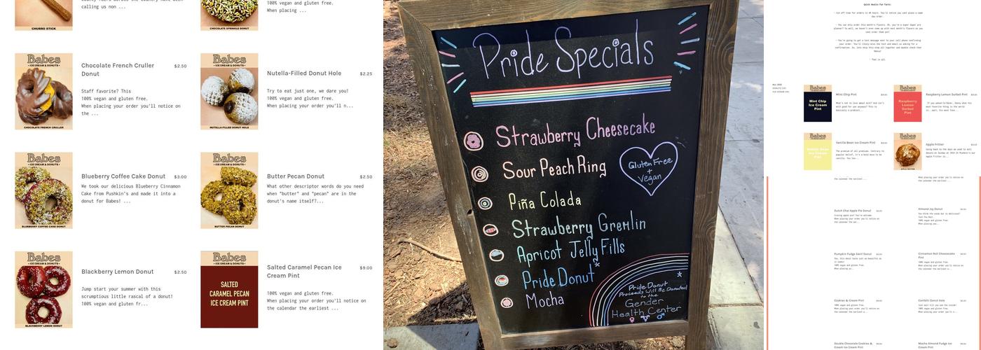 Babes Ice Cream & Donuts Menu