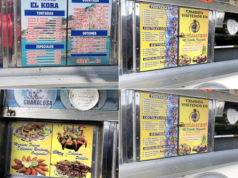 Lonchera De Mariscos El Kora Menu