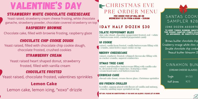 Basic Batch Donuts Menu