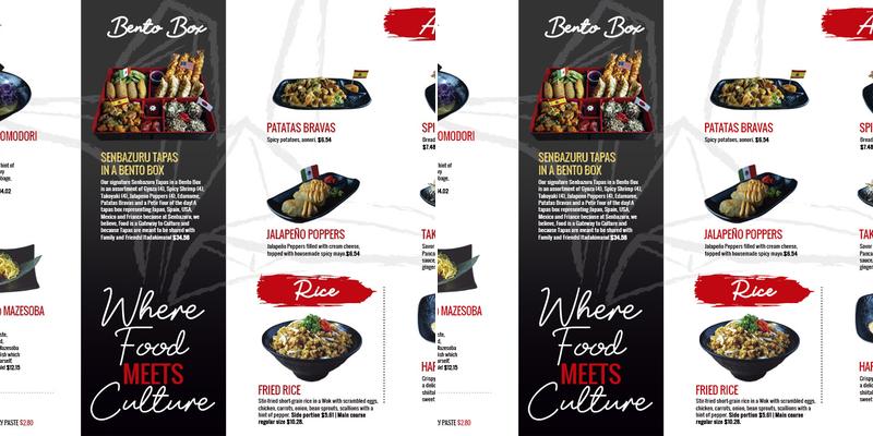 Senbazuru Asian Fusion Menu