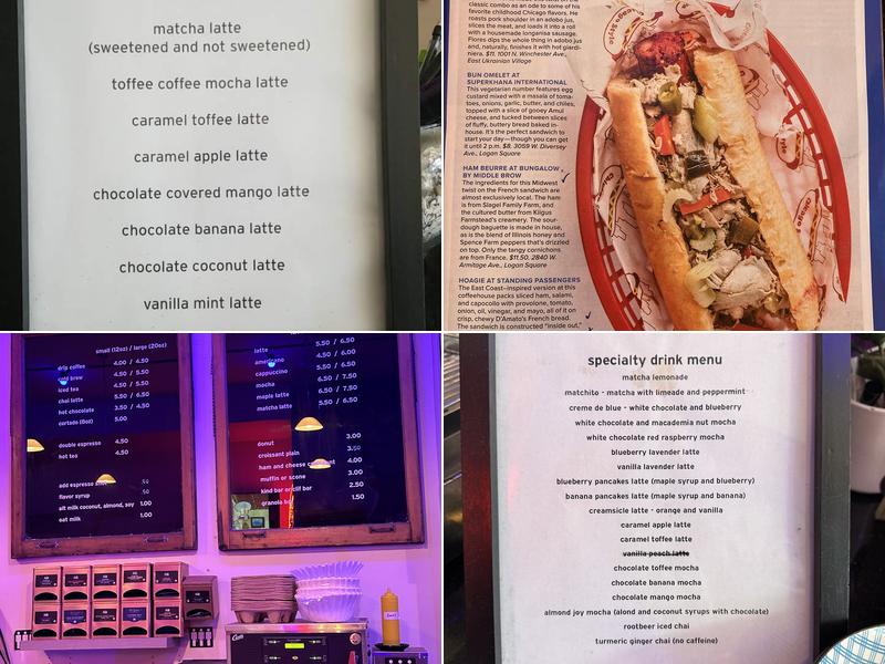 Standing Passengers Menu