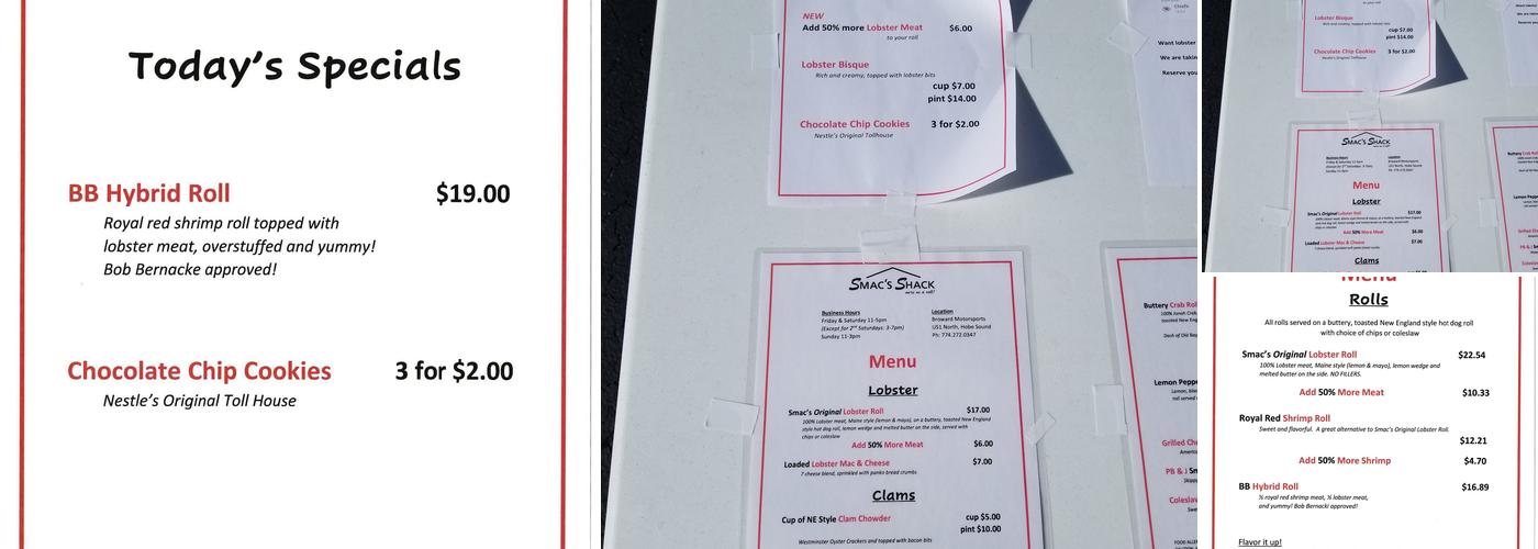 Smac's Shack Menu
