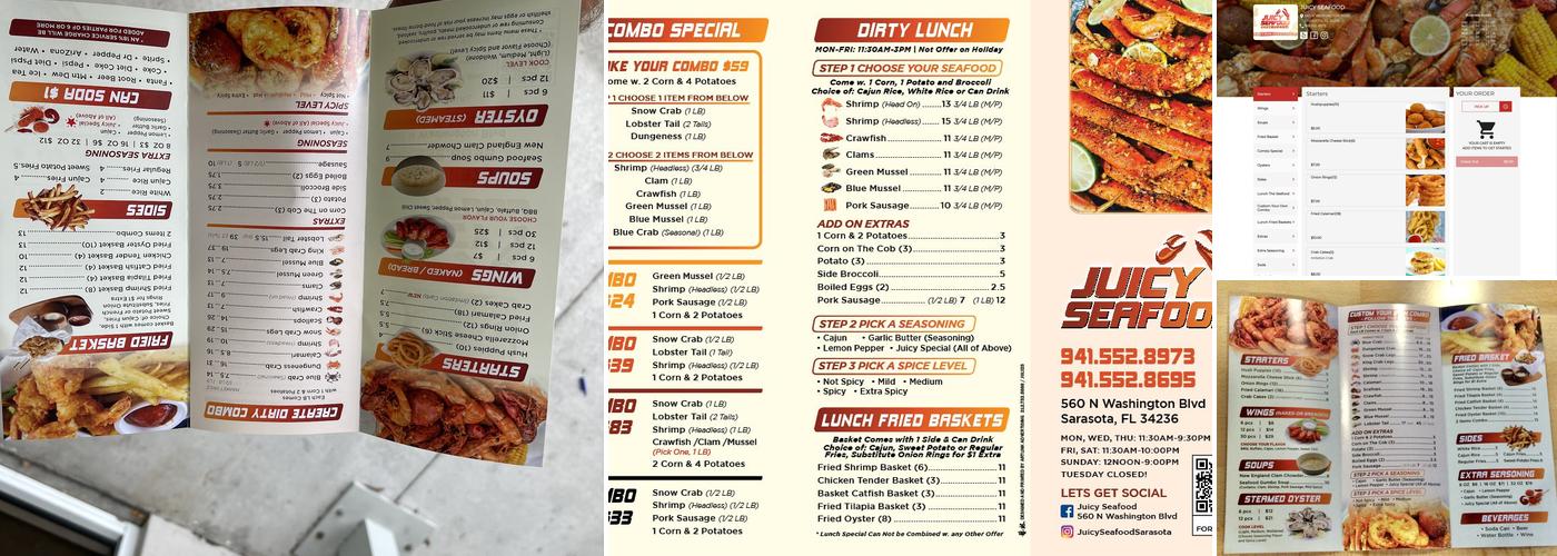 Juicy Seafood Menu