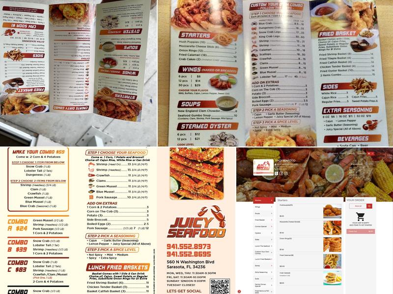 Juicy Seafood Menu