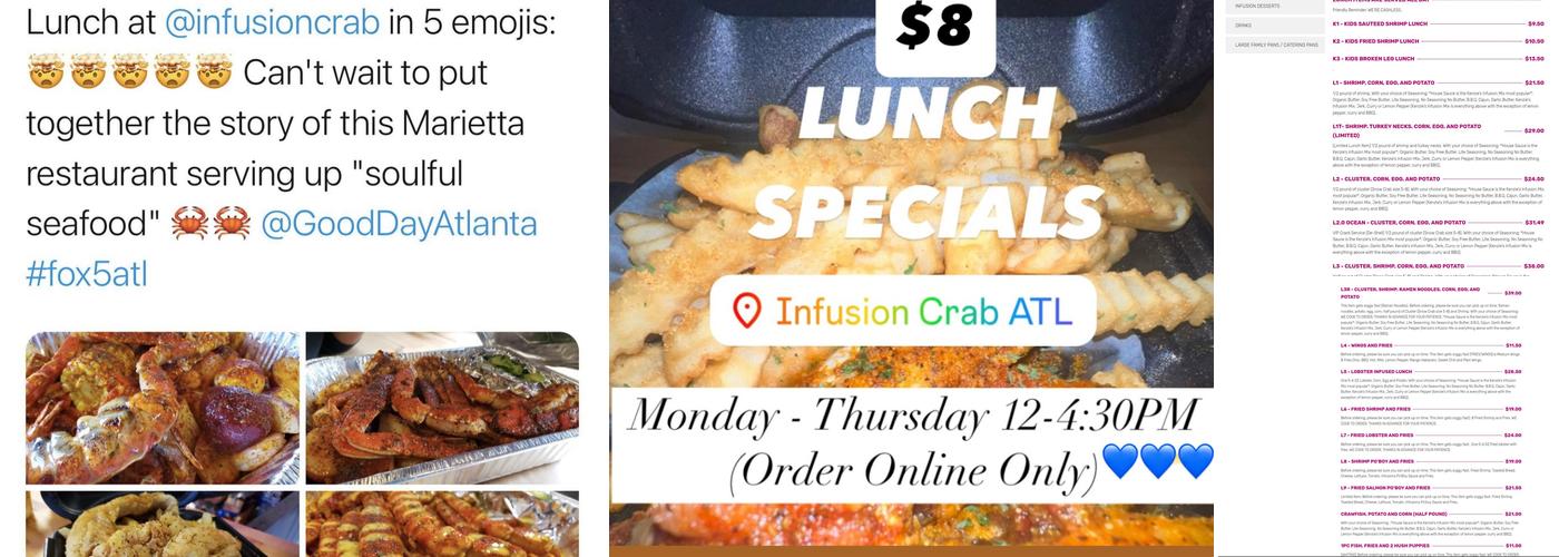 Infusion Crab ATL Menu