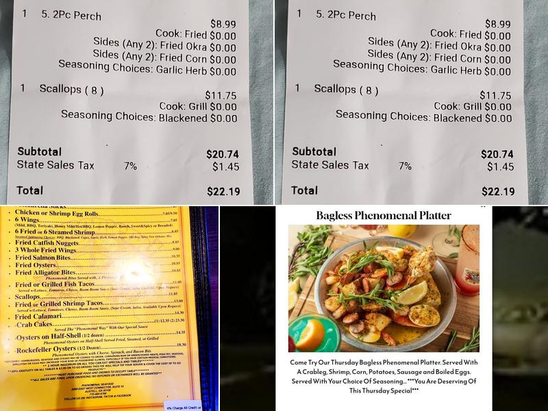 Phenomenal Seafood Menu