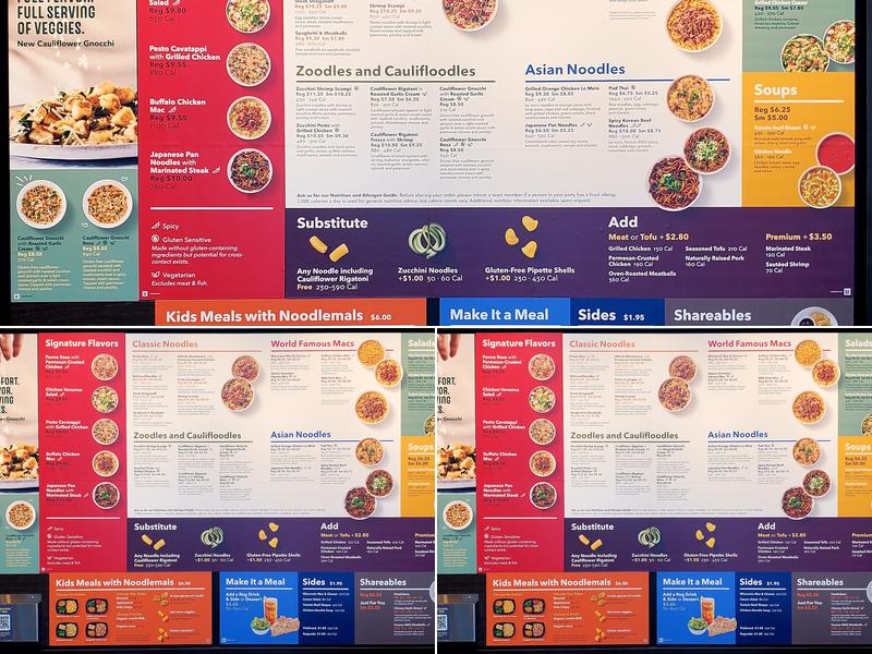 Noodles and Company Menu