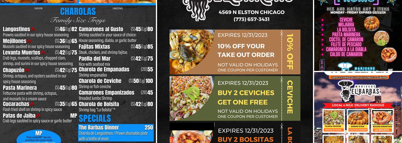 Mariscos El Barbas Menu