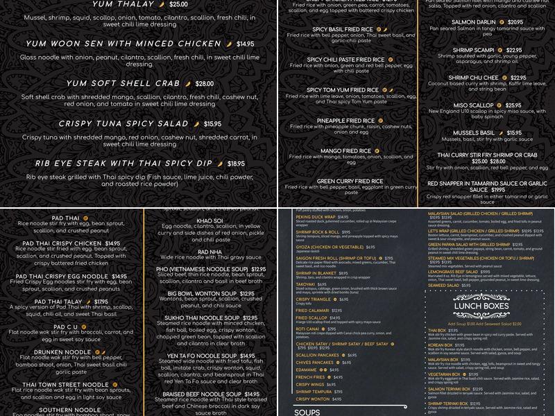 Thaiminal Menu