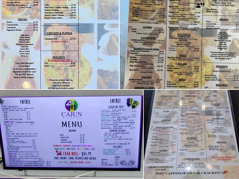 DB's Cajun Kitchen Menu