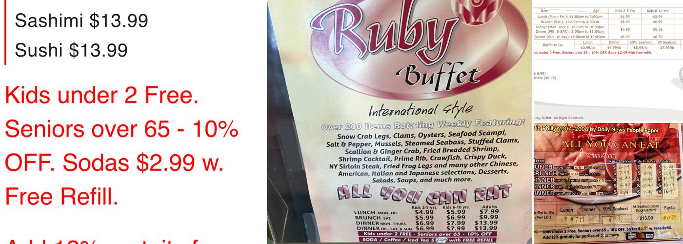 Ruby Buffet Menu