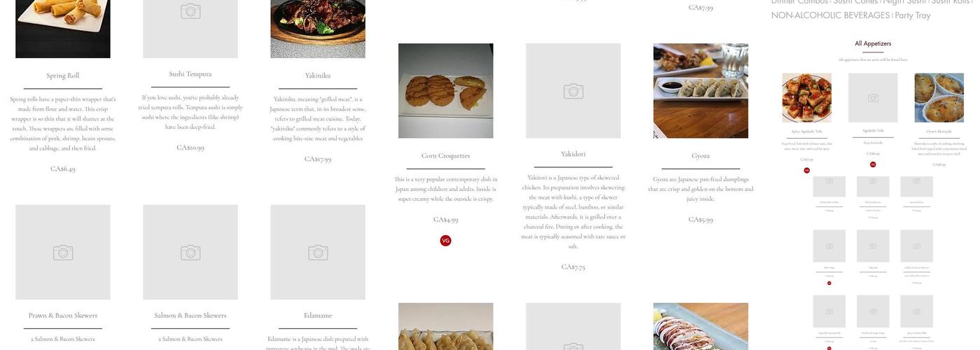 Kyoto Sushi Menu