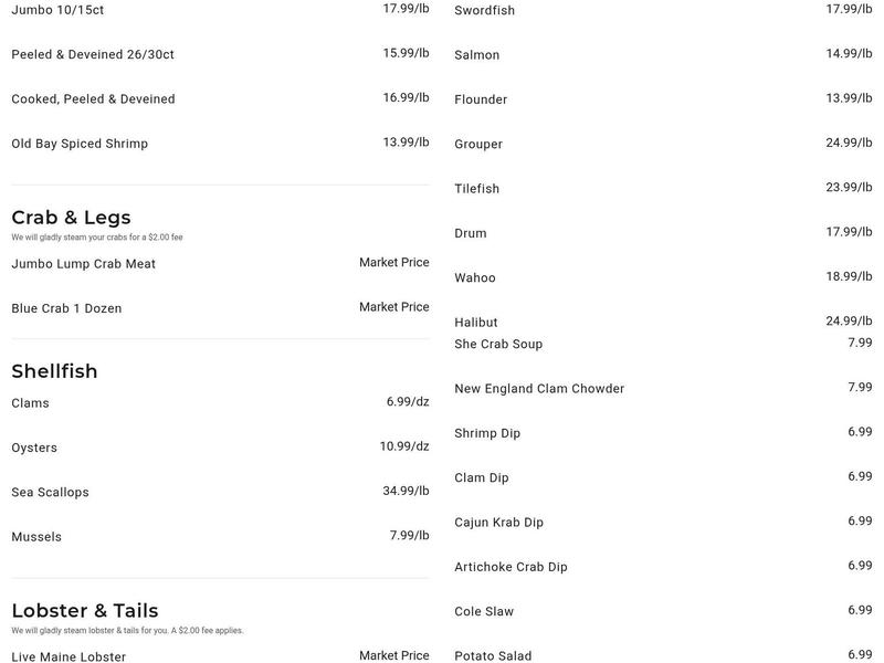Dockside N' Duck Menu