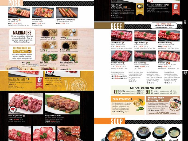 Gyu-Kaku Japanese BBQ Menu