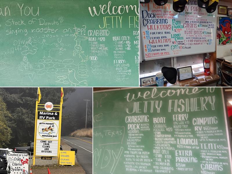 Jetty Fishery Marina & RV Park Menu