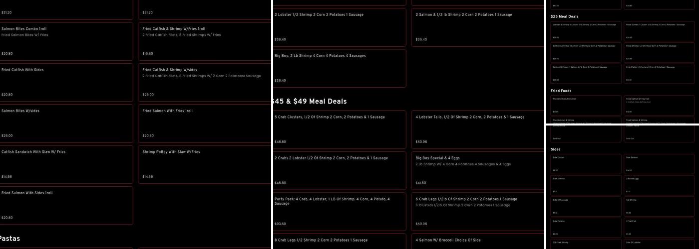 Straight Drop Seafood Memphis Menu