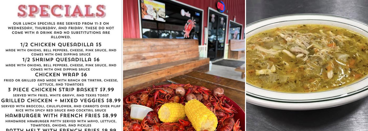 Dane's crawfish and more Menu
