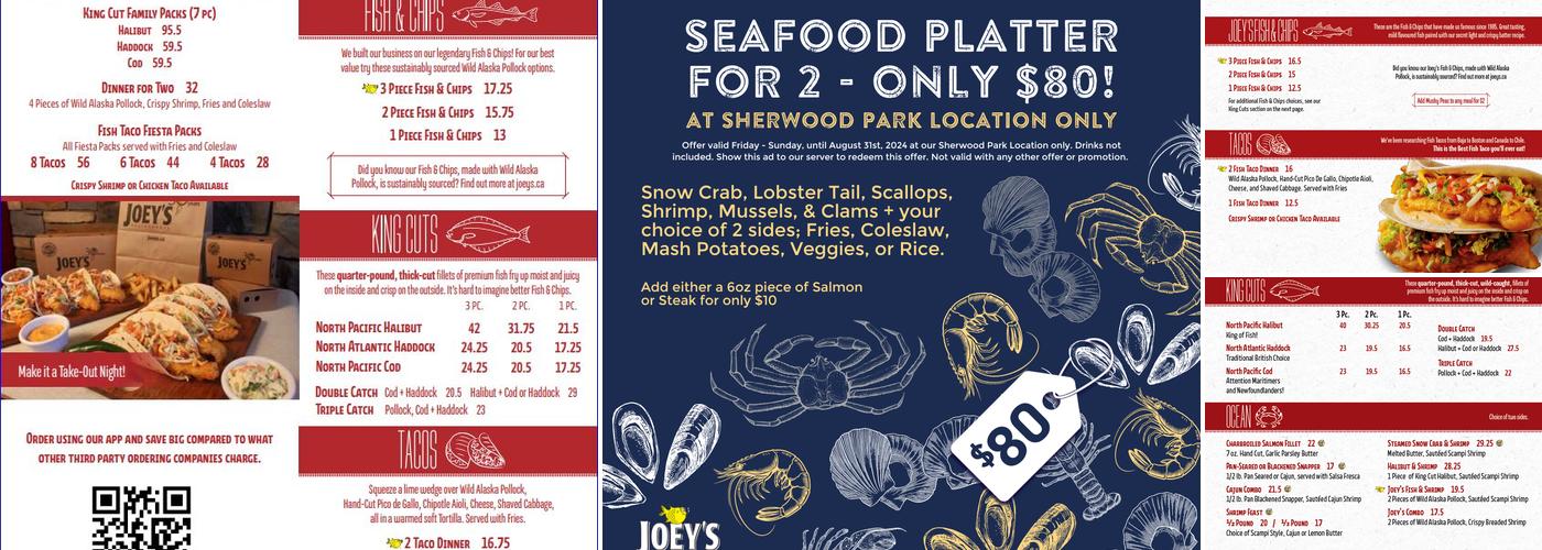 Joey’s Seafood Restaurants Menu