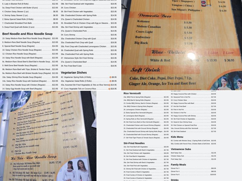 Bolsa Restaurant Menu