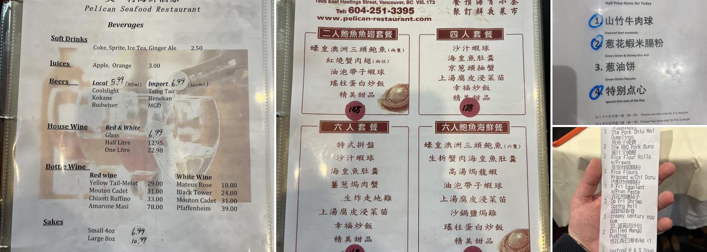 Pelican Seafood Restaurant(Best Price on Website) Menu