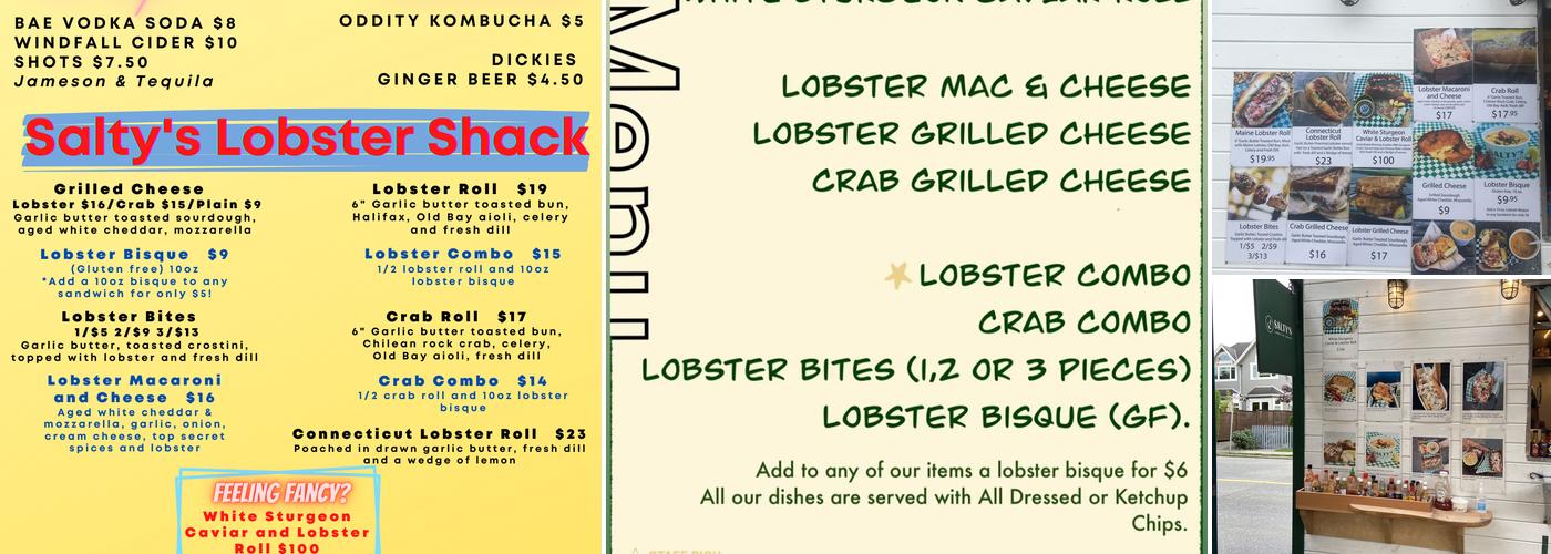Salty’s Lobster Shack & East Van Brewing Menu