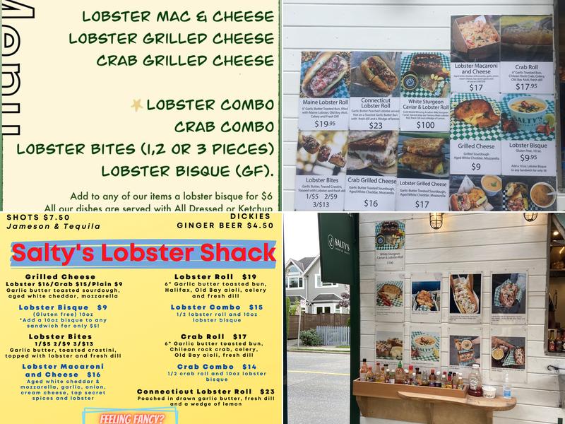 Salty’s Lobster Shack & East Van Brewing Menu