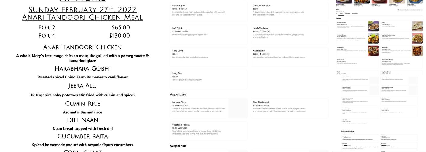 Clay Oven Indian Cuisine Menu