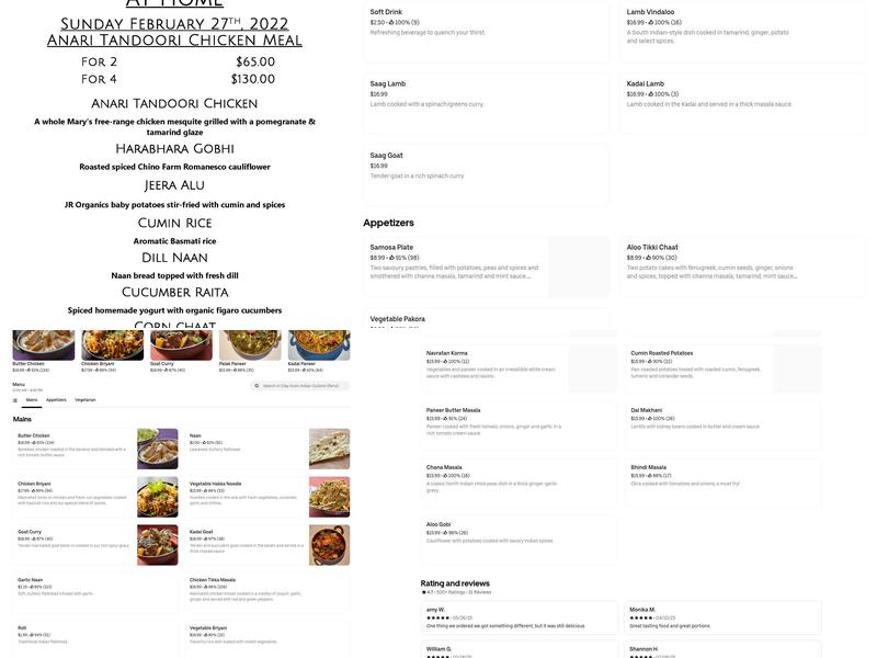 Clay Oven Indian Cuisine Menu