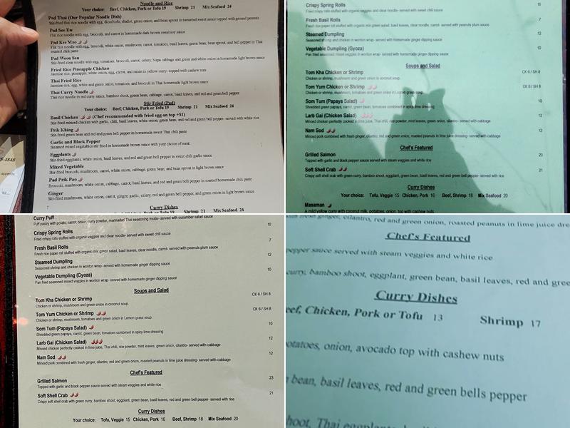 Thoom's Thai Kitchen Menu