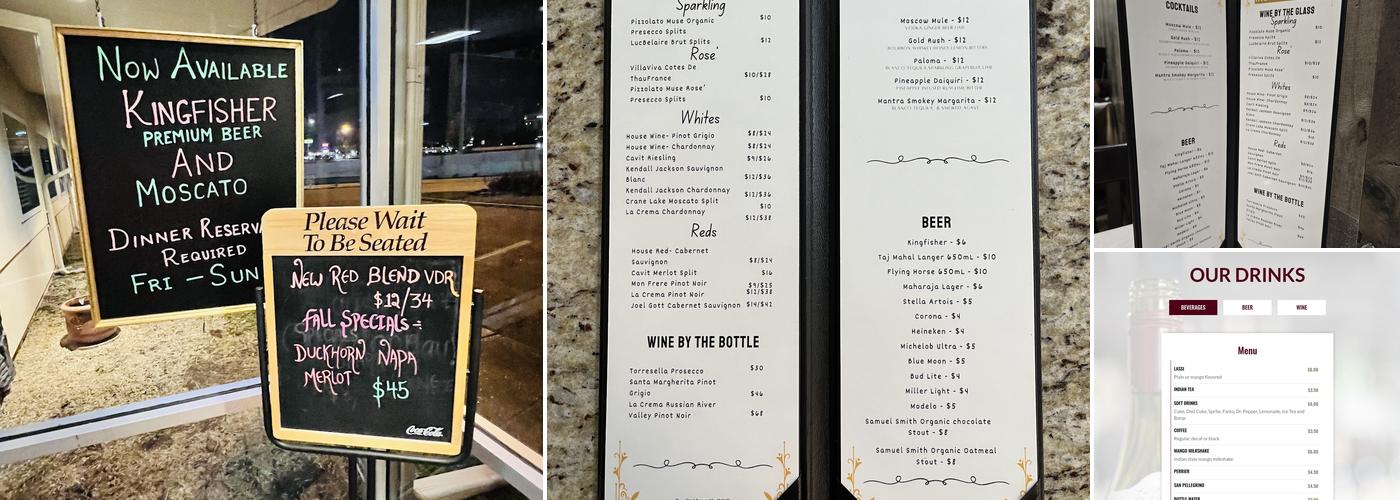 Mantra Indian Cuisine Menu