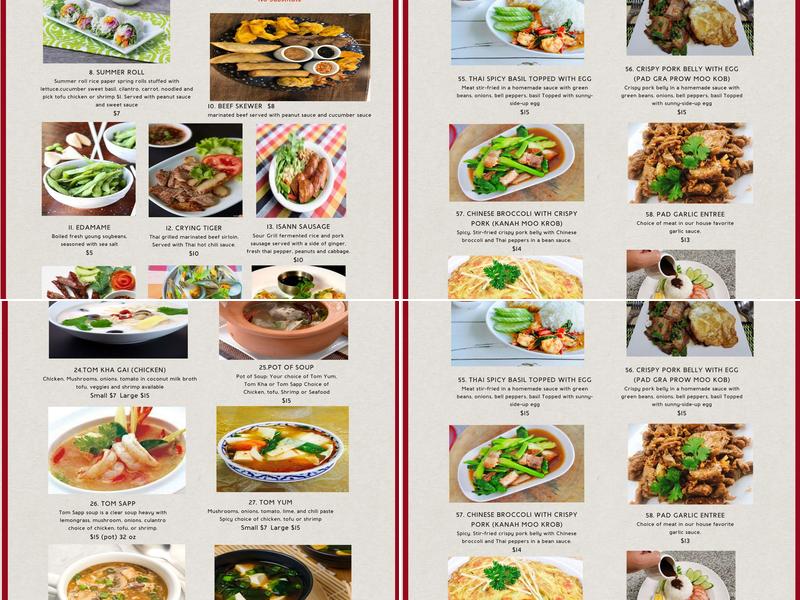 Blooming Thai Menu