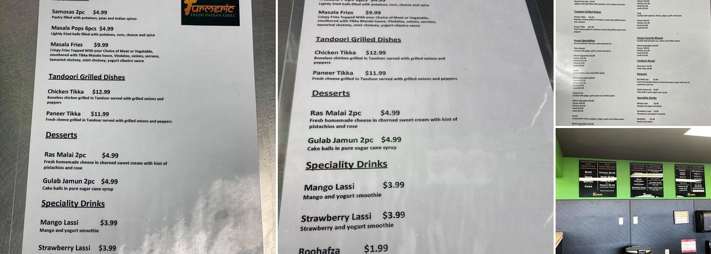 Turmeric Indian Grill Menu