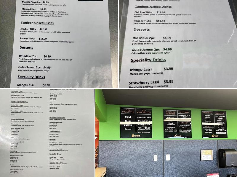 Turmeric Indian Grill Menu