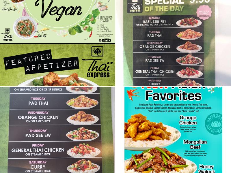 Thai Express Menu