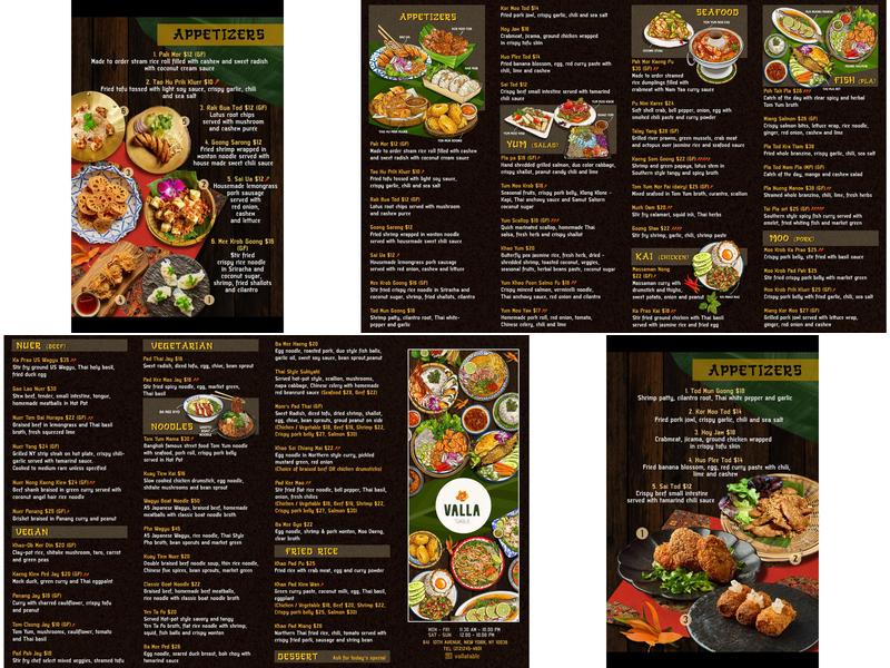 Valla Table Menu