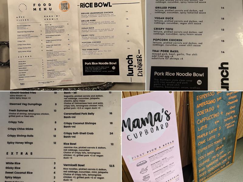 Mama's Cupboard Menu