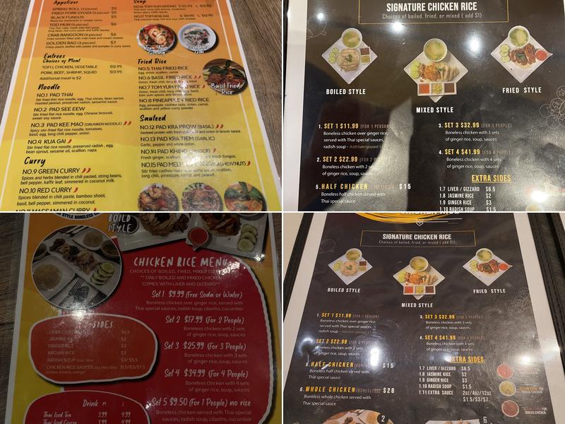 Cily Chicken Rice and Thai food Menu