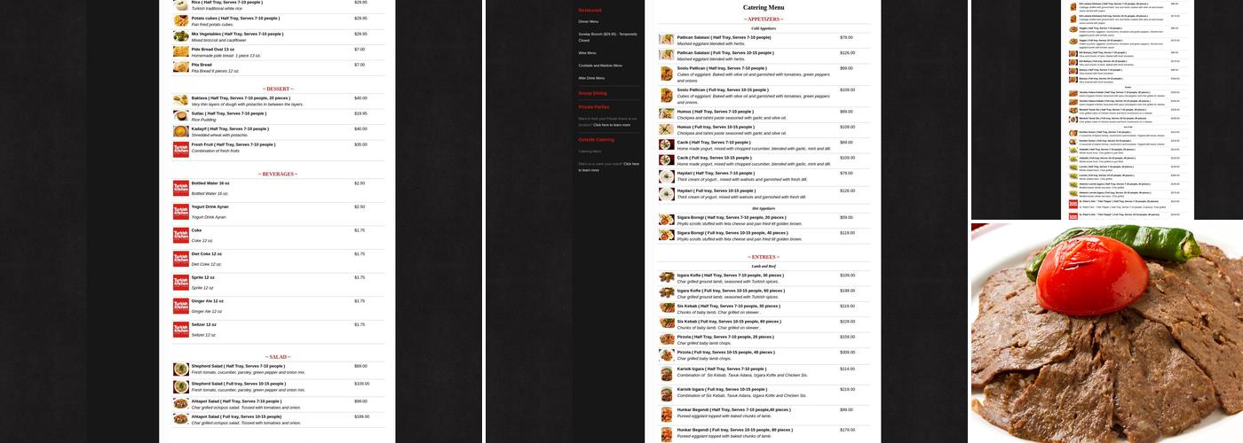 Turkish Kitchen Menu